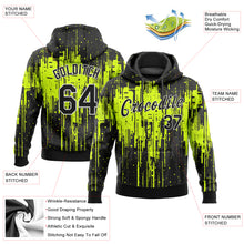 Загрузить изображение в средство просмотра галереи, Custom Stitched Neon Green Black-White 3D Pattern Design Dripping Splatter Art Sports Pullover Sweatshirt Hoodie