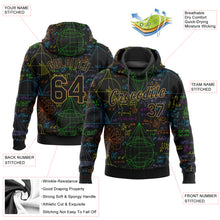 Load image into Gallery viewer, Custom Stitched Black Black-Old Gold 3D Pattern Design Math Sports Pullover Sweatshirt Hoodie