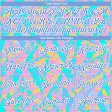 Load image into Gallery viewer, Custom Stitched Pink Light Blue-White 3D Pattern Design Gradient Abstract Sports Pullover Sweatshirt Hoodie