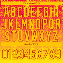 Загрузить изображение в средство просмотра галереи, Custom Stitched Red Gold 3D Pattern Design Gradient Abstract Grid Line Sports Pullover Sweatshirt Hoodie