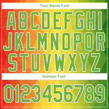 Load image into Gallery viewer, Custom Stitched Gold Neon Green Orange-White 3D Pattern Design Abstract Reggae Geometric Sports Pullover Sweatshirt Hoodie