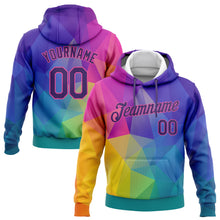 Загрузить изображение в средство просмотра галереи, Custom Stitched Gold Purple-Pink 3D Pattern Design Abstract Rainbow Sports Pullover Sweatshirt Hoodie