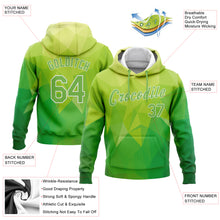Laden Sie das Bild in den Galerie-Viewer, Custom Stitched Kelly Green Neon Green-White 3D Pattern Design Abstract Warm Geometric Pattern Sports Pullover Sweatshirt Hoodie