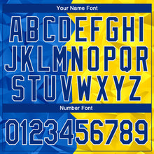 Load image into Gallery viewer, Custom Stitched Gold Royal-White 3D Pattern Design Ukrainian Flag Sports Pullover Sweatshirt Hoodie