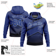 Charger l'image dans la galerie, Custom Stitched Black Royal-White 3D Pattern Design Sports Pullover Sweatshirt Hoodie