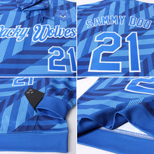 Загрузить изображение в средство просмотра галереи, Custom Stitched Powder Blue Royal-White 3D Pattern Design Sports Pullover Sweatshirt Hoodie