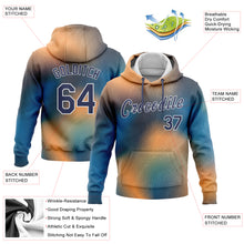 Загрузить изображение в средство просмотра галереи, Custom Stitched Gold Navy Light Blue-White 3D Pattern Design Sports Pullover Sweatshirt Hoodie