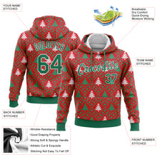 Загрузить изображение в средство просмотра галереи, Custom Stitched Red Kelly Green-White 3D Christmas Trees Sports Pullover Sweatshirt Hoodie