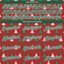 Загрузить изображение в средство просмотра галереи, Custom Stitched Red Kelly Green-White 3D Christmas Trees Sports Pullover Sweatshirt Hoodie