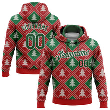 Загрузить изображение в средство просмотра галереи, Custom Stitched Red Green-White 3D Christmas Trees Sports Pullover Sweatshirt Hoodie