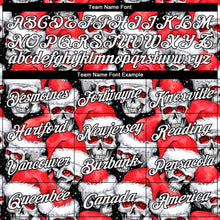 Загрузить изображение в средство просмотра галереи, Custom Stitched Red White-Black 3D Skulls And Christmas Santa's Hat Sports Pullover Sweatshirt Hoodie