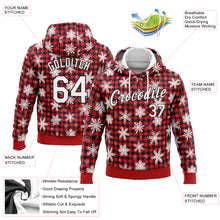 Загрузить изображение в средство просмотра галереи, Custom Stitched Red White-Black 3D Christmas Plaid And Snow Sports Pullover Sweatshirt Hoodie