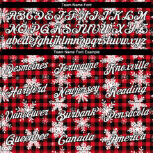 Загрузить изображение в средство просмотра галереи, Custom Stitched Red White-Black 3D Christmas Plaid And Snow Sports Pullover Sweatshirt Hoodie