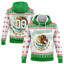Загрузить изображение в средство просмотра галереи, Custom Stitched Kelly Green White-Red 3D Mexican Flag Sports Pullover Sweatshirt Hoodie