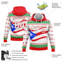 Load image into Gallery viewer, Custom Stitched Red White-Kelly Green 3D Puerto Rican Flag Sports Pullover Sweatshirt Hoodie
