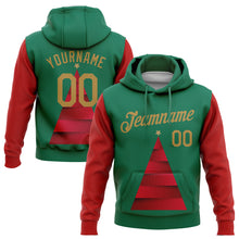 Загрузить изображение в средство просмотра галереи, Custom Stitched Kelly Green Old Gold-Red 3D Christmas Tree Sports Pullover Sweatshirt Hoodie