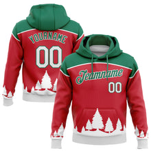 Загрузить изображение в средство просмотра галереи, Custom Stitched Red White-Kelly Green 3D Christmas Trees Sports Pullover Sweatshirt Hoodie
