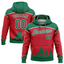 Загрузить изображение в средство просмотра галереи, Custom Stitched Red Kelly Green-White 3D Christmas Trees Sports Pullover Sweatshirt Hoodie