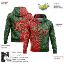 Загрузить изображение в средство просмотра галереи, Custom Stitched Green Red-Cream 3D Christmas Sports Pullover Sweatshirt Hoodie