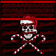 Загрузить изображение в средство просмотра галереи, Custom Stitched Red Black-White 3D Skulls And Christmas Santa's Hat Sports Pullover Sweatshirt Hoodie