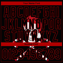 Загрузить изображение в средство просмотра галереи, Custom Stitched Red Black-White 3D Skulls And Christmas Santa's Hat Sports Pullover Sweatshirt Hoodie