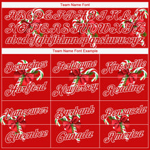 Загрузить изображение в средство просмотра галереи, Custom Stitched Kelly Green Red-White 3D Christmas Candy Canes Sports Pullover Sweatshirt Hoodie