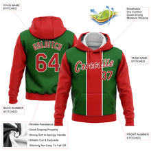 Загрузить изображение в средство просмотра галереи, Custom Stitched Kelly Green Red-White 3D Christmas Sports Pullover Sweatshirt Hoodie
