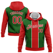 Загрузить изображение в средство просмотра галереи, Custom Stitched Kelly Green Red-White 3D Christmas Sports Pullover Sweatshirt Hoodie