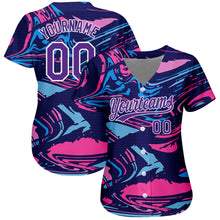 Загрузить изображение в средство просмотра галереи, Custom Figure Purple-White 3D Pattern Design Authentic Baseball Jersey