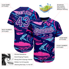 Загрузить изображение в средство просмотра галереи, Custom Figure Purple-White 3D Pattern Design Authentic Baseball Jersey