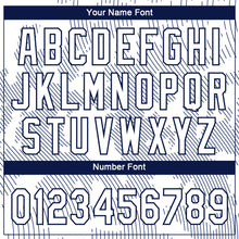 Laden Sie das Bild in den Galerie-Viewer, Custom White White-Navy 3D Pattern Design Authentic Baseball Jersey