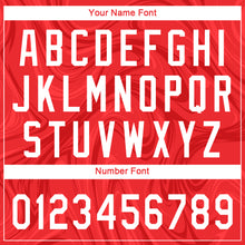 Load image into Gallery viewer, Custom Red White 3D Pattern Design Authentic Baseball Jersey