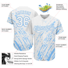 Загрузить изображение в средство просмотра галереи, Custom White Light Blue 3D Pattern Design Authentic Baseball Jersey
