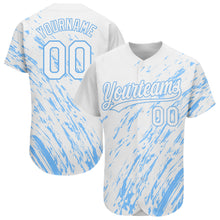 Загрузить изображение в средство просмотра галереи, Custom White Light Blue 3D Pattern Design Authentic Baseball Jersey