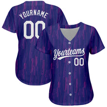 Загрузить изображение в средство просмотра галереи, Custom Purple White 3D Pattern Design Authentic Baseball Jersey