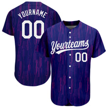 Загрузить изображение в средство просмотра галереи, Custom Purple White 3D Pattern Design Authentic Baseball Jersey