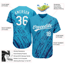 Laden Sie das Bild in den Galerie-Viewer, Custom Sky Blue White-Black 3D Pattern Design Authentic Baseball Jersey