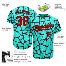 Загрузить изображение в средство просмотра галереи, Custom Teal Red-Black 3D Pattern Design Authentic Baseball Jersey