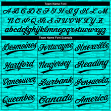 Laden Sie das Bild in den Galerie-Viewer, Custom Teal Black 3D Pattern Design Authentic Baseball Jersey