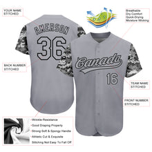 Загрузить изображение в средство просмотра галереи, Custom Gray Gray Black-Camo 3D Pattern Design Authentic Baseball Jersey