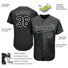 Load image into Gallery viewer, Custom Black Black White-Neon Green 3D Pattern Design Authentic Baseball Jersey
