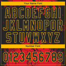 Load image into Gallery viewer, Custom Red Black-Gold 3D Pattern Design Authentic Baseball Jersey