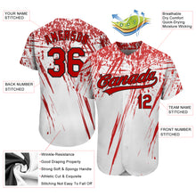 Laden Sie das Bild in den Galerie-Viewer, Custom White Red-Black 3D Pattern Design Authentic Baseball Jersey