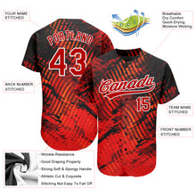 Charger l'image dans la galerie, Custom Black Red-White 3D Pattern Design Authentic Baseball Jersey