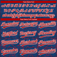 Load image into Gallery viewer, Custom Royal Red-White 3D Pattern Design Authentic Baseball Jersey