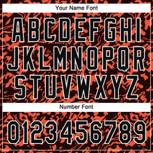 Load image into Gallery viewer, Custom Orange Black-White 3D Pattern Design Authentic Baseball Jersey
