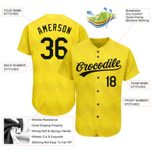 Laden Sie das Bild in den Galerie-Viewer, Custom Gold Black 3D Pattern Design Authentic Baseball Jersey