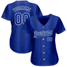 Laden Sie das Bild in den Galerie-Viewer, Custom Royal Royal-Navy 3D Pattern Design Authentic Baseball Jersey