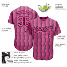 Load image into Gallery viewer, Custom Pink Pink-Black 3D Pattern Design Authentic Baseball Jersey