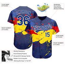 Laden Sie das Bild in den Galerie-Viewer, Custom Figure Royal-Gold 3D Pattern Design Authentic Baseball Jersey